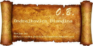Ondrejkovics Blandina névjegykártya